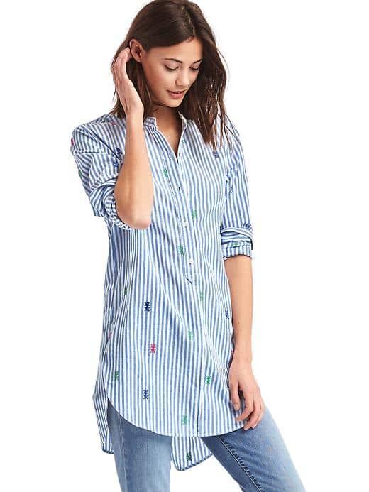 Gap Women Stripe Tunic Popover - Blue Stripe