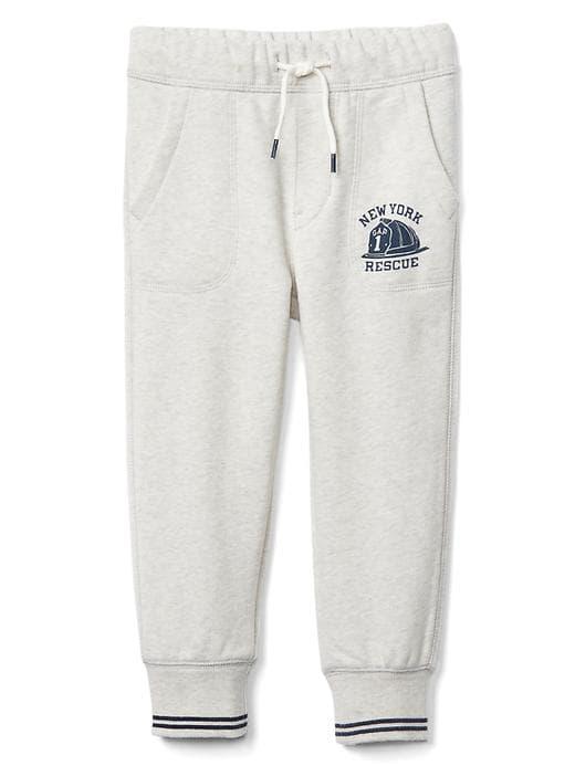 Gap Graphic Logo Varsity Joggers - Oatmeal Heather