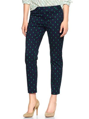 Gap Slim Cropped Print Pants - Diamond