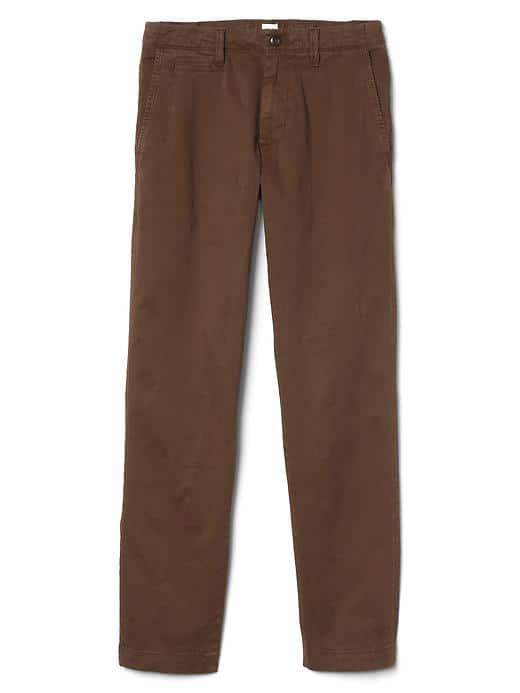 Gap Men Vintage Wash Slim Fit Chinos Stretch - Carob Brown