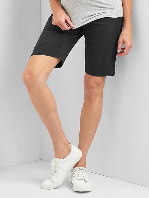 Gap Women Inset Panels Twill Bermuda Shorts - True Black