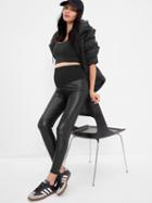Maternity Full Panel Faux-leather Leggings