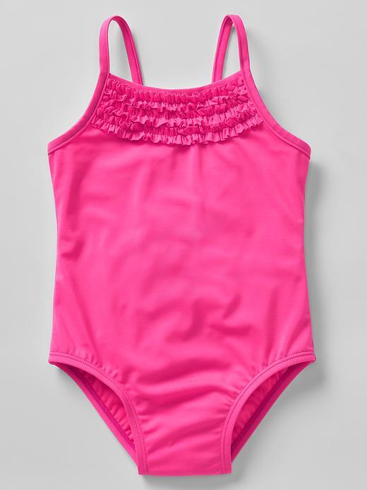 Gap Ruffle Swim One Piece - Neon Impulsive Pink