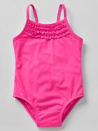 Gap Ruffle Swim One Piece - Neon Impulsive Pink