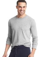 Gap Men Long Sleeve Lounge Tee - Light Heather Grey
