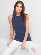 Gap Women Ribbed Marl Sweater Tank - Navy Marl