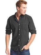 Gap Men True Wash Poplin Solid Standard Fit Shirt - Black Night
