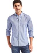 Gap Men True Wash Micro Stripe Slim Fit Shirt - Imperial Blue