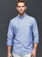 Gap Men Pinstripe Poplin Shirt Slim Fit - Imperial Blue