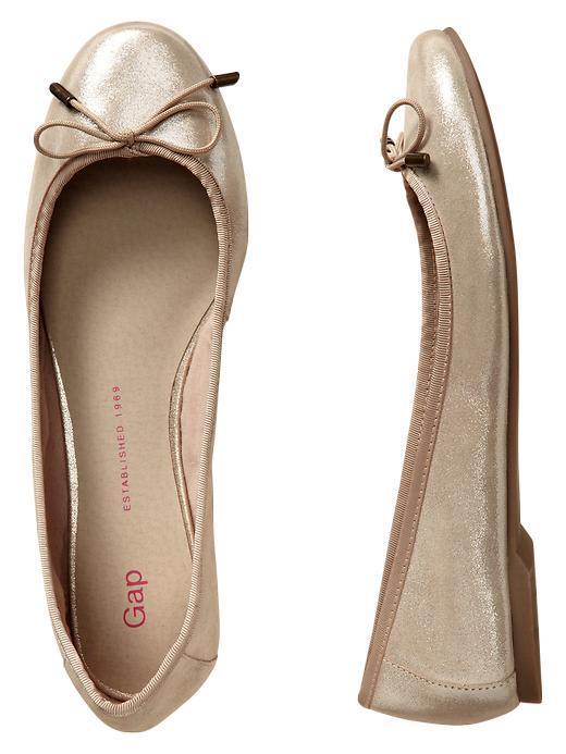 Gap Leather Ballet Flats - Metallic Gold