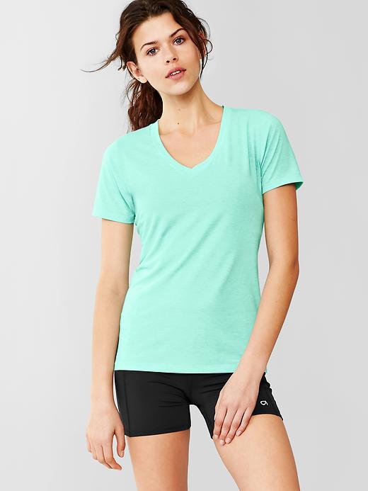 Gap Gapfit Breathe V Neck Tee - Aqua Tide
