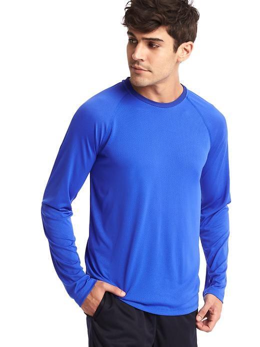 Gap Aeromesh Crewneck Long Sleeve T Shirt - Bristol Blue