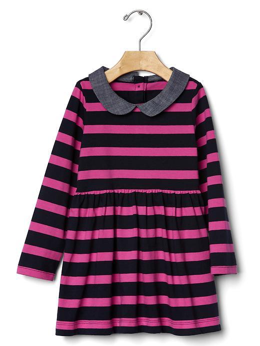Gap Chambray Collar Fit & Flare Dress - Stripe
