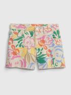 Kids Midi Printed Denim Shorts With Washwell