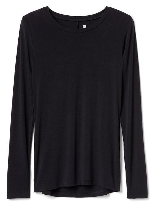 Gap Women Maximum Heat Long Sleeve Crew Tee - Navy