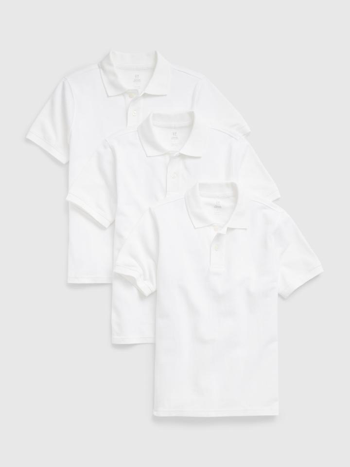 Kids 100% Organic Cotton Uniform Polo Shirt Shirt (3-pack)