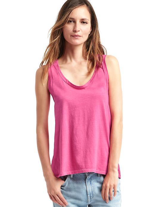 Gap Vintage Wash Scoop Tank - Palm Springs Pink