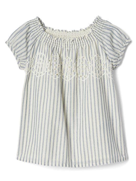 Gap Eyelet Front Stripe Top - Stripes