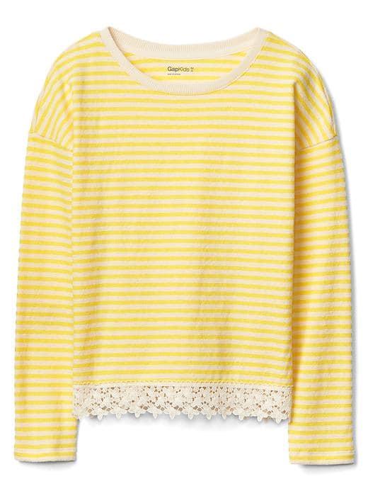 Gap Women Jacquard Lace Trim Top - Lemon Tonic Neon