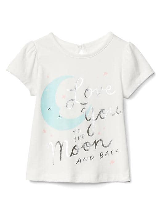 Gap Embellished Graphic Keyhole Top - New Off White
