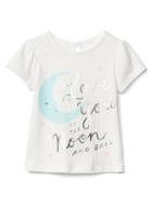 Gap Embellished Graphic Keyhole Top - New Off White