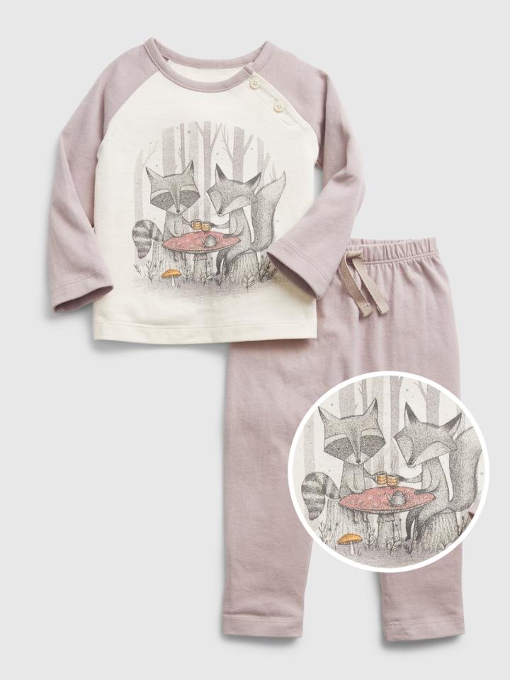 Baby 100% Organic Cotton Graphic Outfit Set