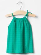 Gap Gingham Bow Top - Deluxe Green