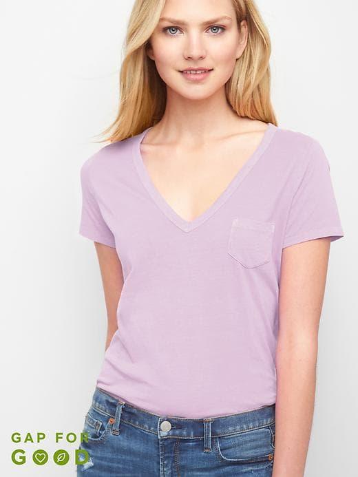 Gap Vintage Wash V Neck Tee - Lavender
