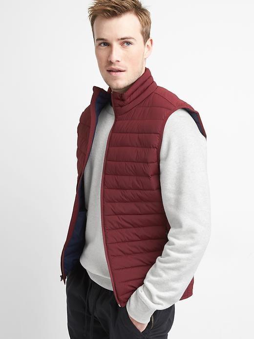 Gap Men Coldcontrol Puffer Vest - Pinot Noir