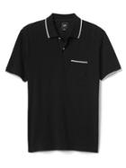 Gap Men Short Sleeve Pique Polo - True Black