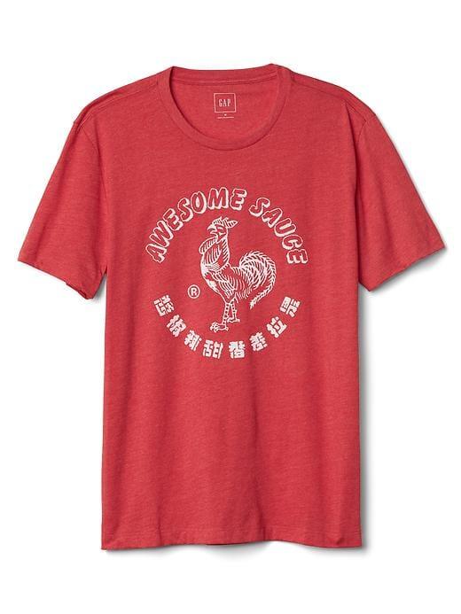 Gap Men Short Sleeve Graphic Tee - Red Heather