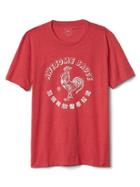 Gap Men Short Sleeve Graphic Tee - Red Heather