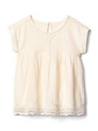 Gap Crochet Trim Double Layer Top - Ivory Frost