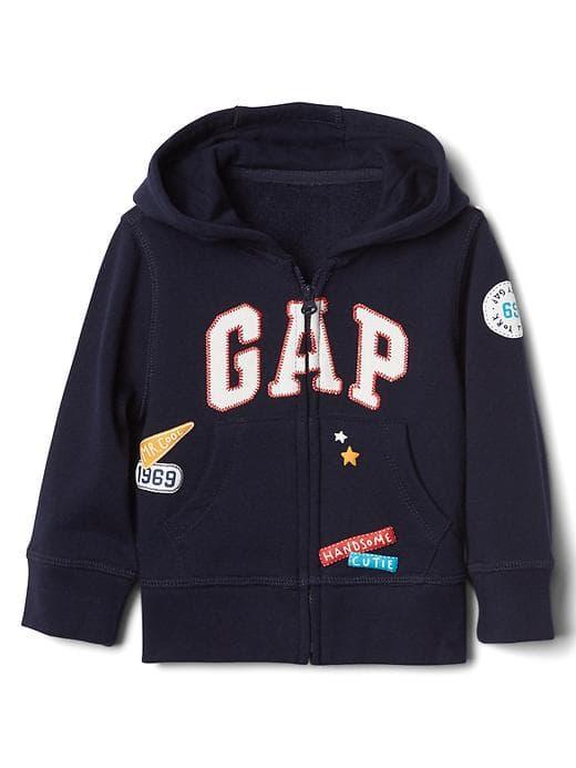 Gap Logo Patches Zip Hoodie - Dark Night