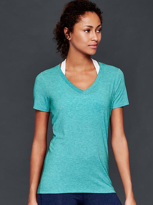 Gap Women Gapfit Breathe V Neck Tee - Electric Jade