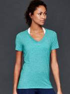 Gap Women Gapfit Breathe V Neck Tee - Electric Jade