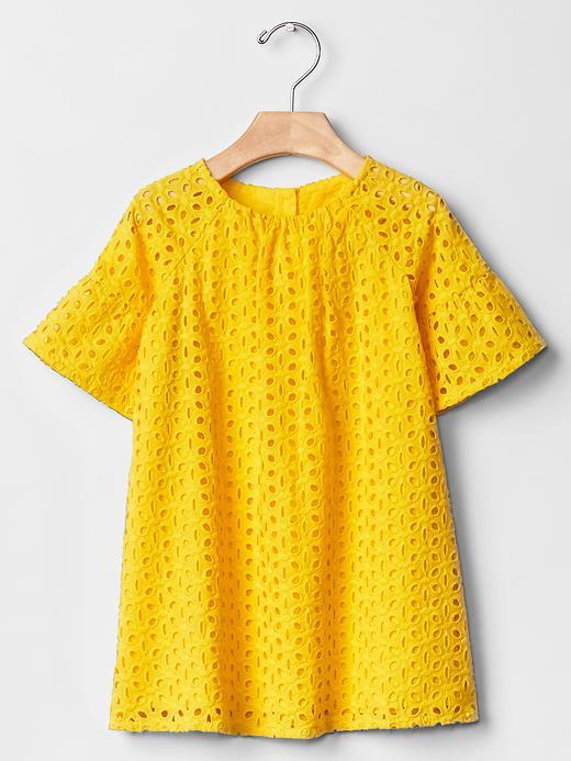 Gap Eyelet Bell Sleeve Shift Dress - Sun Spot