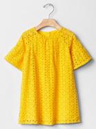 Gap Eyelet Bell Sleeve Shift Dress - Sun Spot