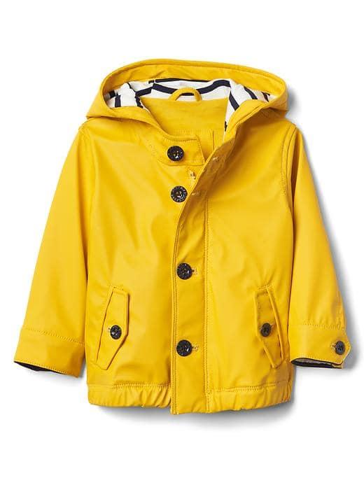 Gap Jersey Lined Rain Slicker - Yellow