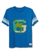 Gap Women Graphic Slub Football Tee - Mascot Blue