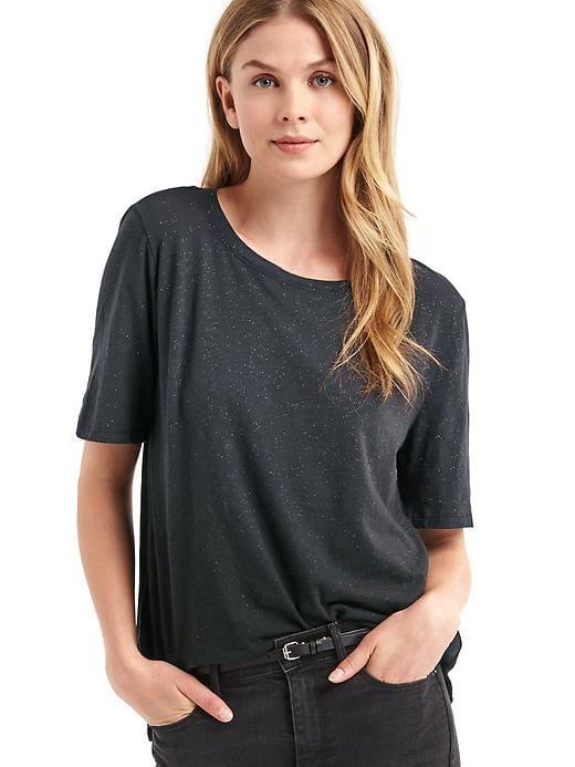 Gap Women Sparkle Slub Jersey Tee - True Black