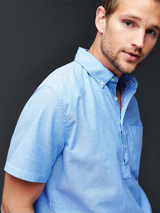 Gap Men Solid Popover - Blue Combo