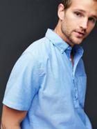 Gap Men Solid Popover - Blue Combo