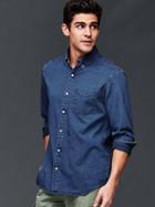 Gap Men Indigo Twill Oxford Shirt - Dark Indigo