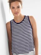 Gap Women Graphic Modal Crop Sleep Tank - Aloha Stripe Dark Indigo