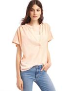 Gap Women Solid Dobby Popover - Silk Powder