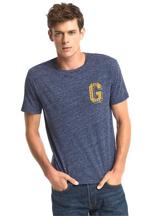 Gap Men Chest G Logo Tee - Navy Heather