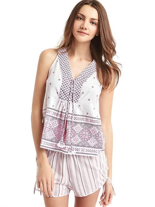Gap Woven Tank - Pink Geo
