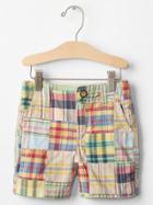 Gap Patchwork Plaid Shorts - Sand Khaki
