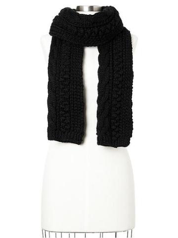 Gap Cable Knit Scarf - Black